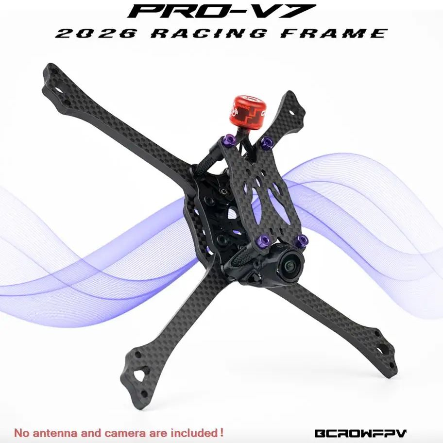 Drone Racing Gate - BCROWFPV PRO-V7 レーシングドローンフレームキット 2026年新型、カーボンファイバーFPVクアッドコプターフレーム（5インチDIYドローン用）